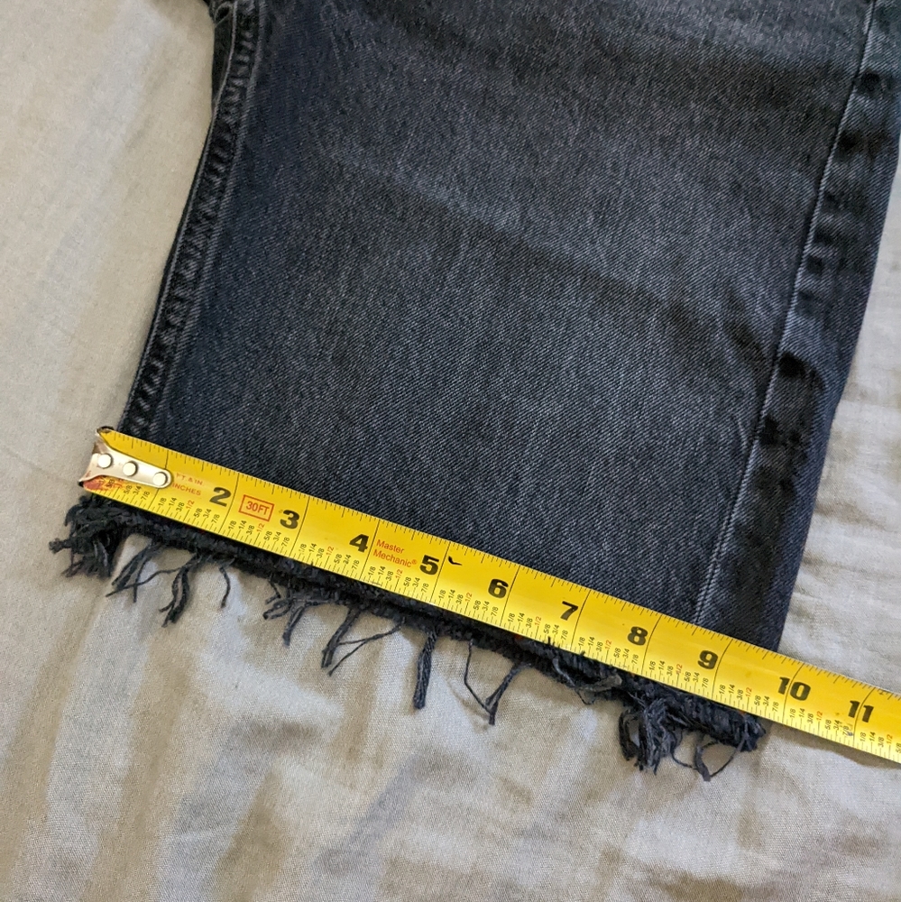 Agolde 90s Mid Rise Loose Jean Shorts Fallen Black - Picture 12 of 12
